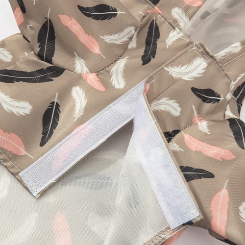 S-XL 방수 개 후드 비옷, 깃털 선인장 복숭아 인쇄, 애완 동물 개 옷, 야외 강아지 재킷, 고양이 비옷, 신제품 5