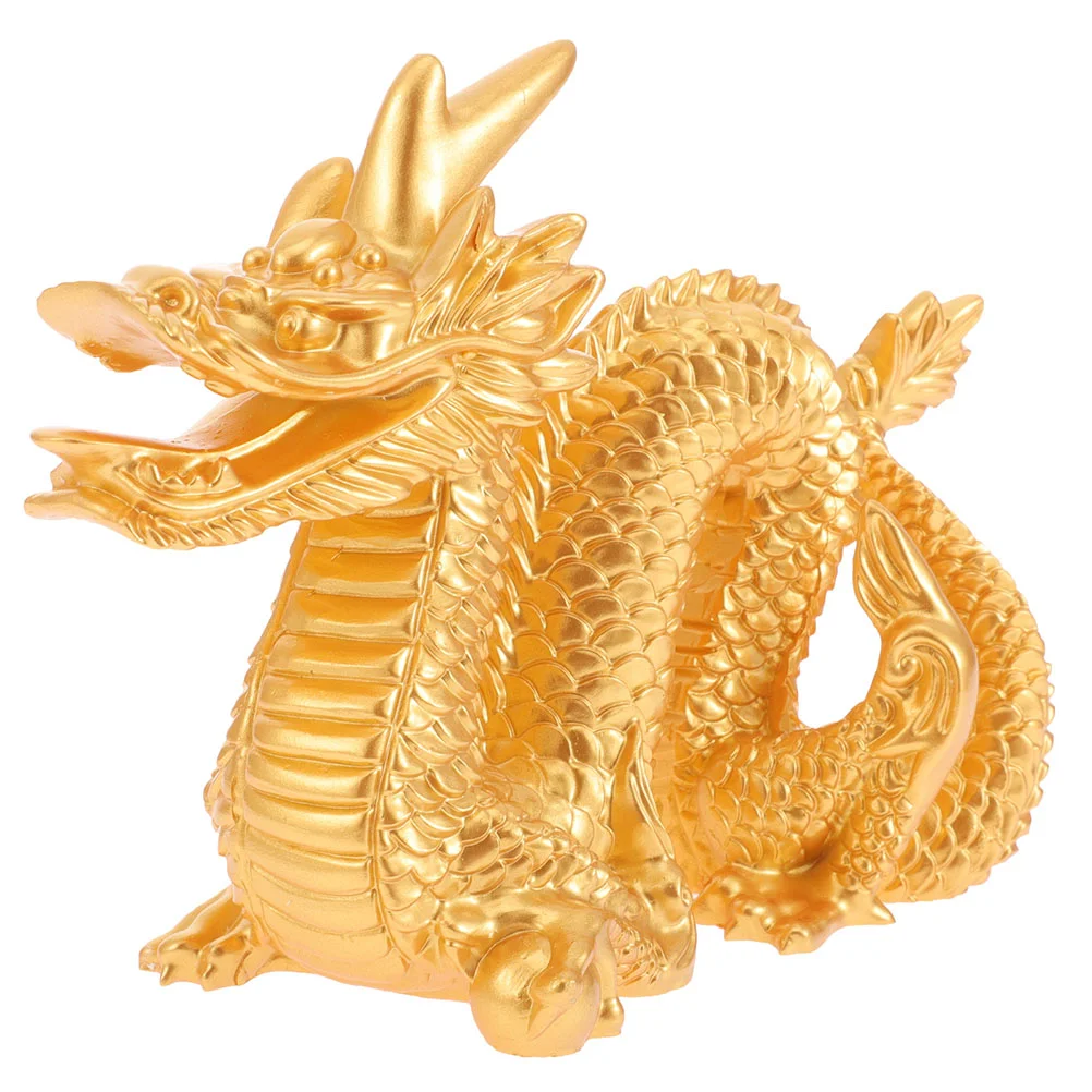 

Chinese Auspicious Dragon Statue Decoration Zodiac Dragon Model Resin Craft Dragon Sculpture Table Cabinet Shelf 11x5.5x9cm