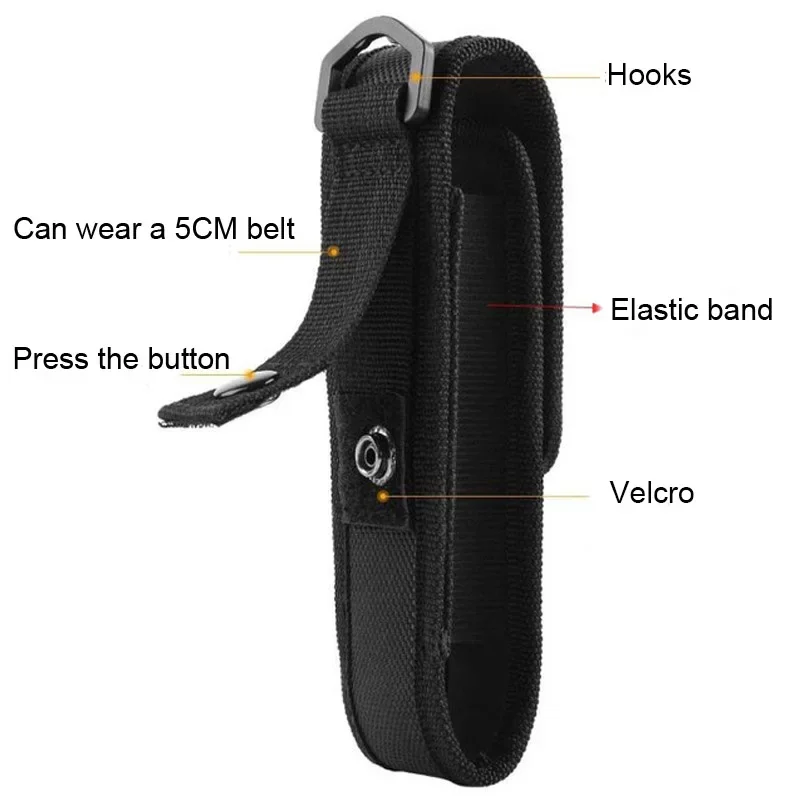 Flashlight Pouch LED Torch Holster Case Outdoor Camping Hiking Molle