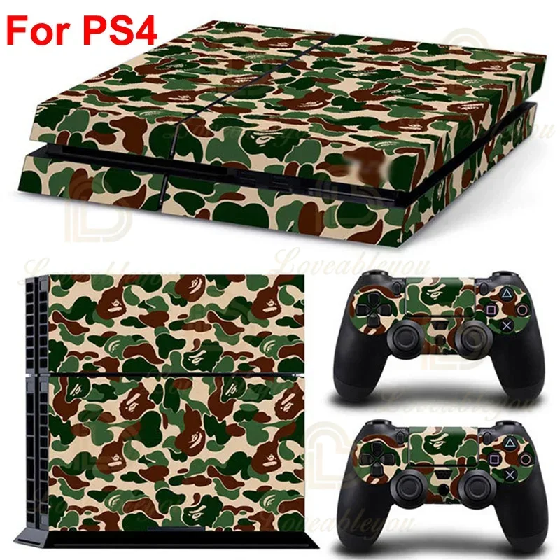 Camouflage Print PS4 Skin Sticker for Play Station 4 Console and Controllers for PS4 Gamepad Controller Sticker Decal