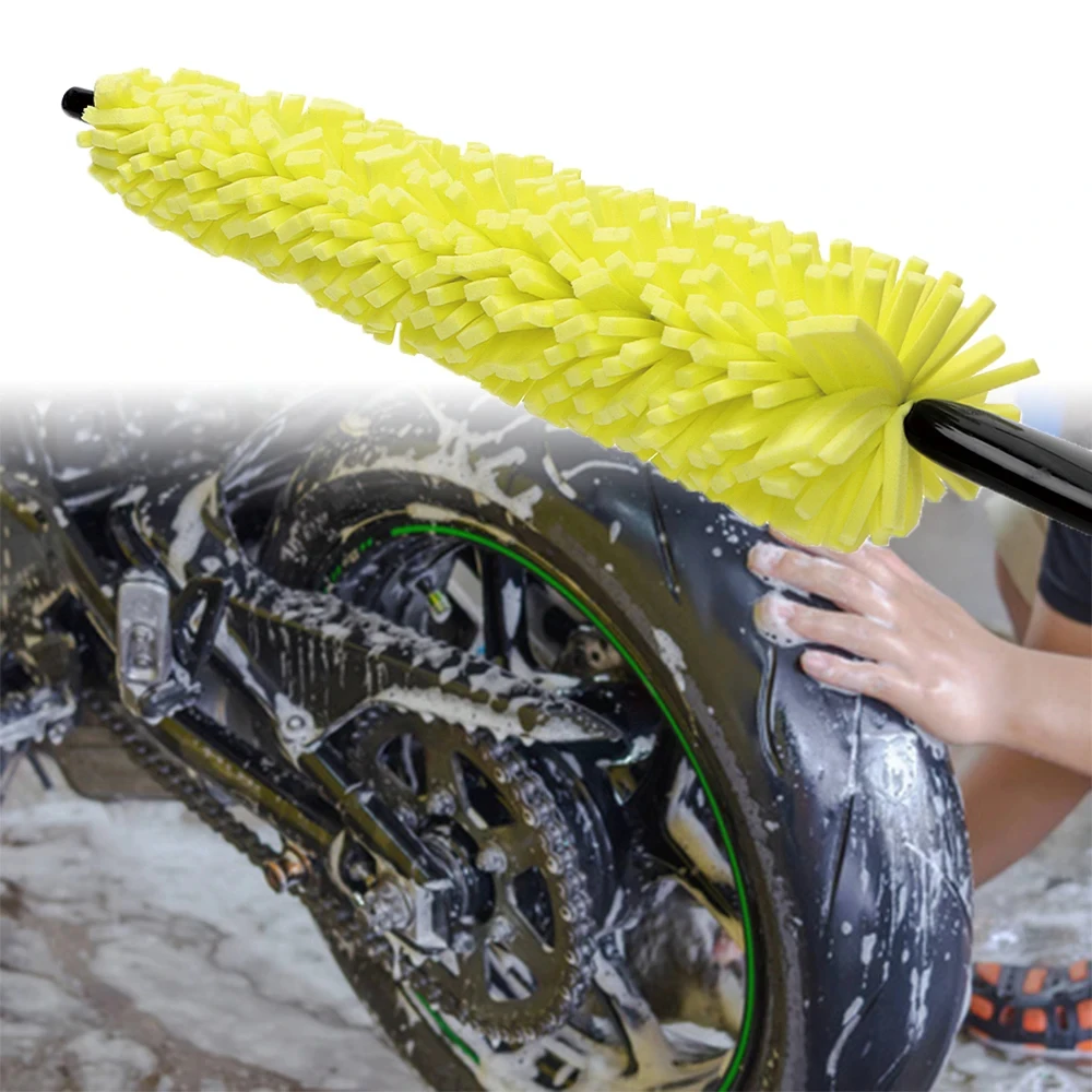 29cm Motorcycle Sponge Brush Wheel Rims Washer Car Hubcaps Wash Auto Cleaning Tool With Handle Bicycle Dirt Pit Bike Accessories BEST SELLERS