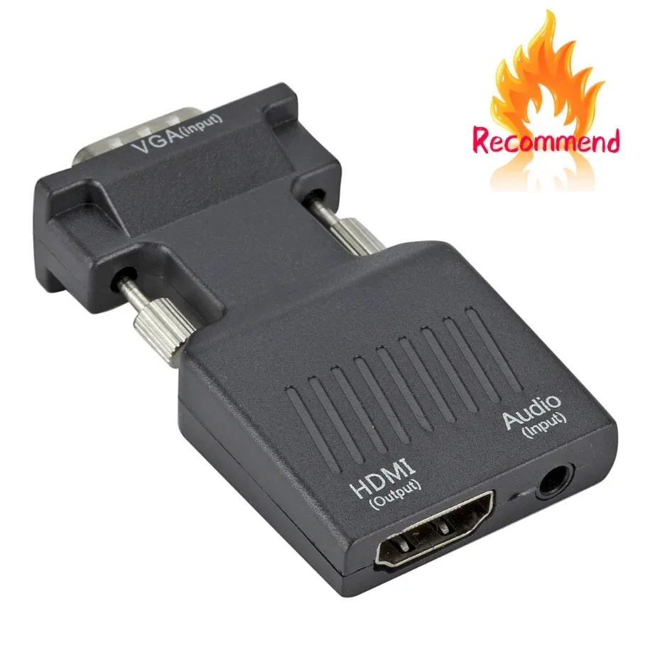 YIGETOHDE HD 1080P VGA to HDMI-compatible Converter Cable Adapter Audio Power Input For HDTV Monitor Projector PC Laptop TV-Box