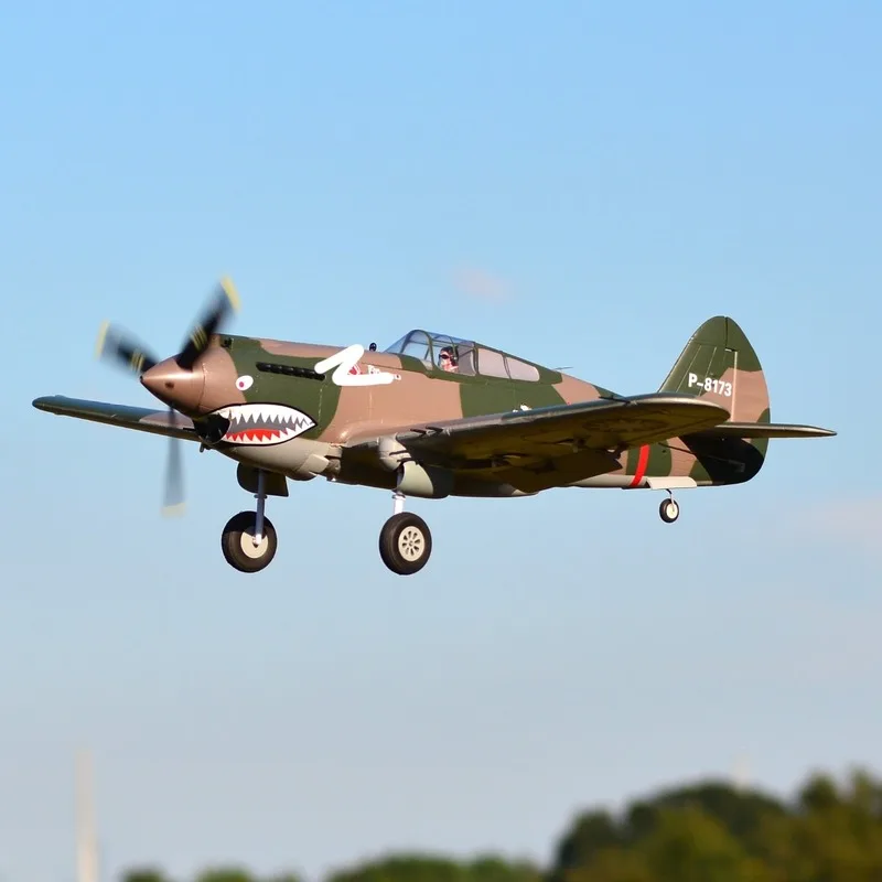 제 2 차 세계 대전 Fms P-40b, 고정 날개 모델 시뮬레이션 조립, 메인 전투기 제트기 수동 투척 가능, 980mm