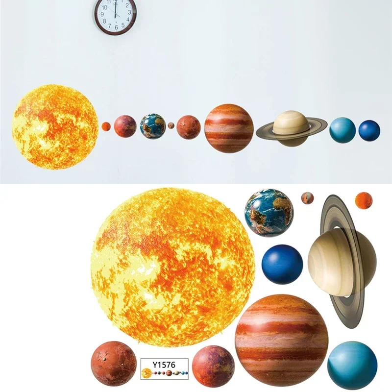 Solar System Planet Personality Wall Stickers Home Living Room Bedroom Background Decorative Wall Stickers 3d wall stickers