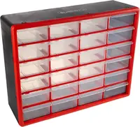 39-Drawer Plastic Storage Organizer Desktop Wall-Mounted Craft Classroom Bead Tool Red 1