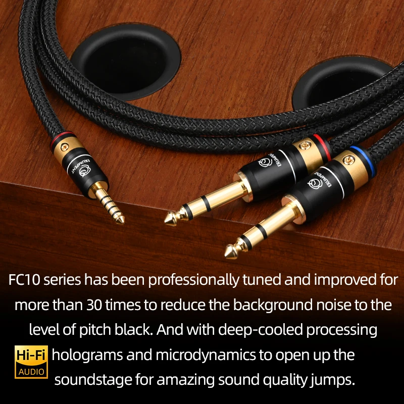 6N OCC HiFi 4,4 мм к двойному 6,5 мм аудиокабель с позолоченным штекером, сбалансированный 4,4 Джек к двойному 6,5 TRS аудиосигналу, кабель усилителя (art.: 3920c65701c19) - 3920c65701c19