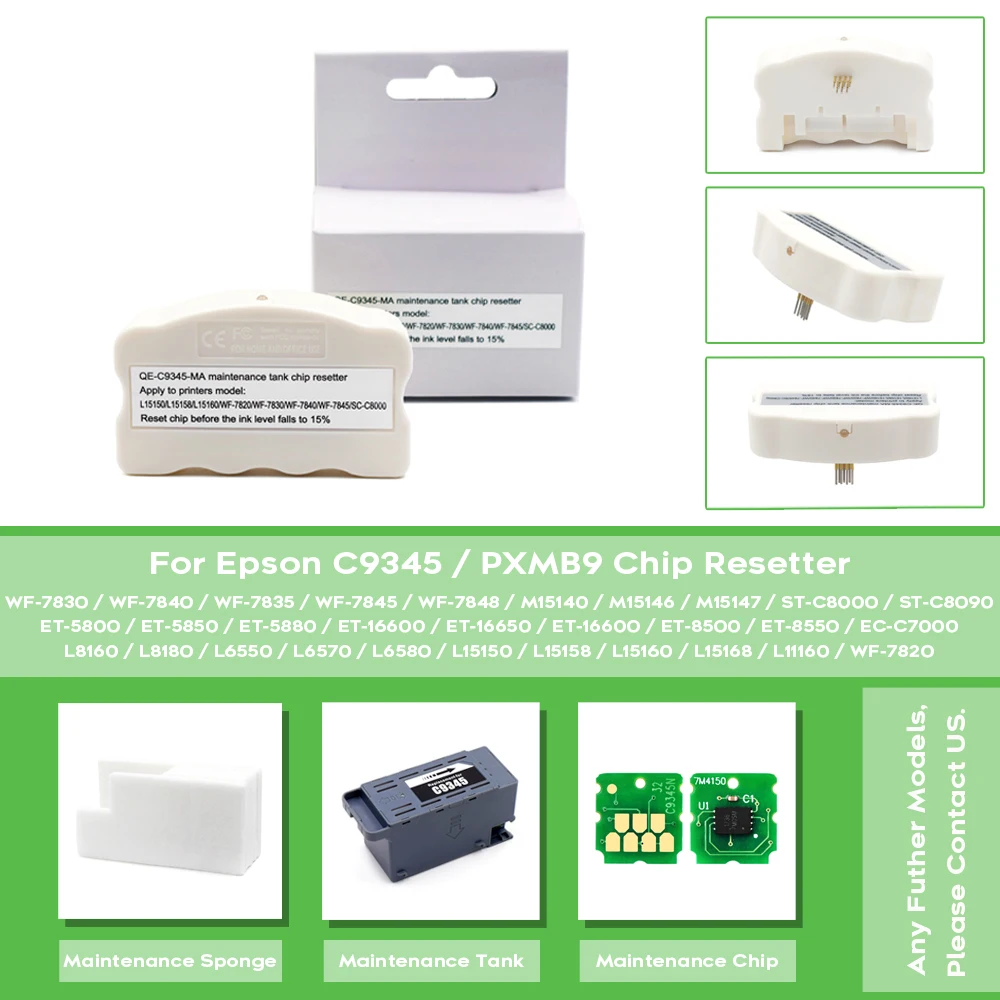 resíduos tanque de tinta, Chip Resetter, WF-7820,
