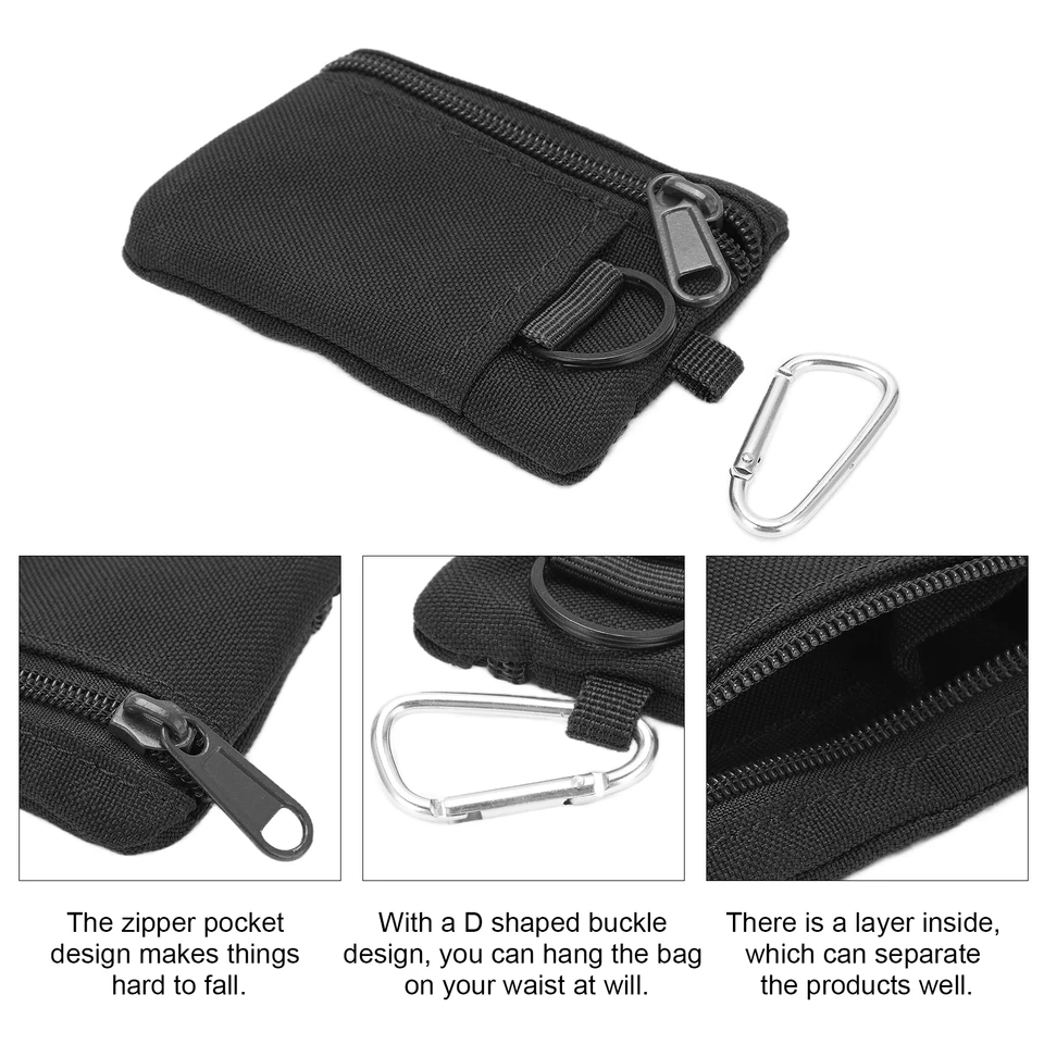 EDC Molle Pouch, Outdoor EDC Molle Pouch Wallet Mini Portachiavi portatile Portamonete EDC Pouch Bag Portamonete con moschettone(Verde
