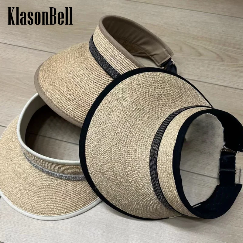 

5,30 KlasonBall модная Лоскутная цветная швейная бисерная цепочка украшение Регулируемая Солнцезащитная рафия шляпы для женщин