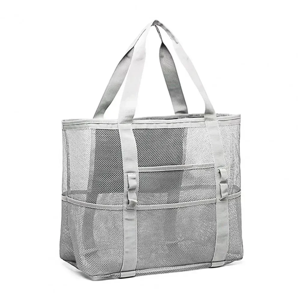 Big Size Beach Bag For Toys Waterproof Underwear Pocket Tote 8 Pockets Summer Large Towels Mesh Durable