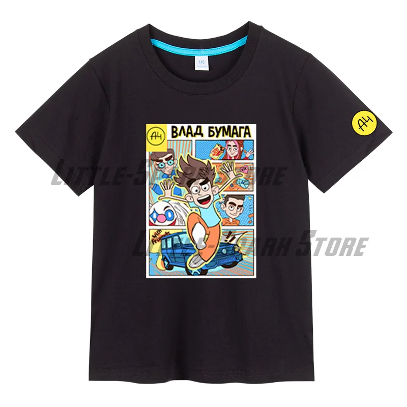 NEW 2023 A4 Lamba Children's T-Shirt 100% Cotton Влад Бумага A4 Boy Girl Short Sleeve T Shirts Casual Merch A4 Fashion Baby Tops