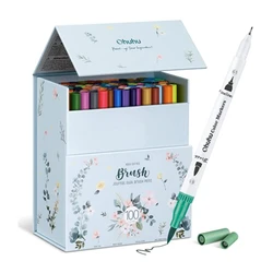 Ohuhu Dual Tip Art Marker Set for Watercolor and Fine Line Drawing (Maui 100 Colors)