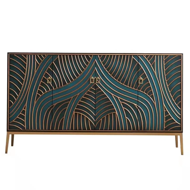 

Light Luxury Solid Wood Entrance Cabinet Home American Sideboard Cabinet