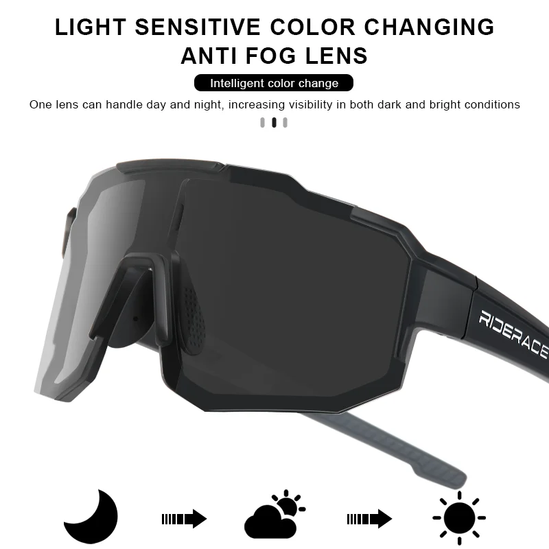 RIDERACE Cycling Sunglasses Photochromic for Men Women Sun Glasses MTB Mountain Bike Eyewear Sports Road Bicycle Goggles UV400 bicycle glasses,sports goggles,sports glasses,sport sunglasses,sun glasses,cycling glasses,cycling sunglasses
