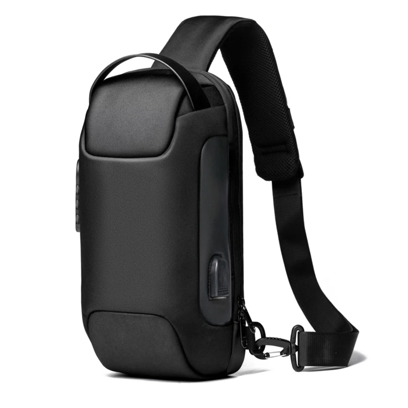 

Сумка кросс-боди Мужская водонепроницаемая, многофункциональная сумочка-слинг через плечо с USB-разъемом и защитой от кражи, короткий дорожный мессенджер