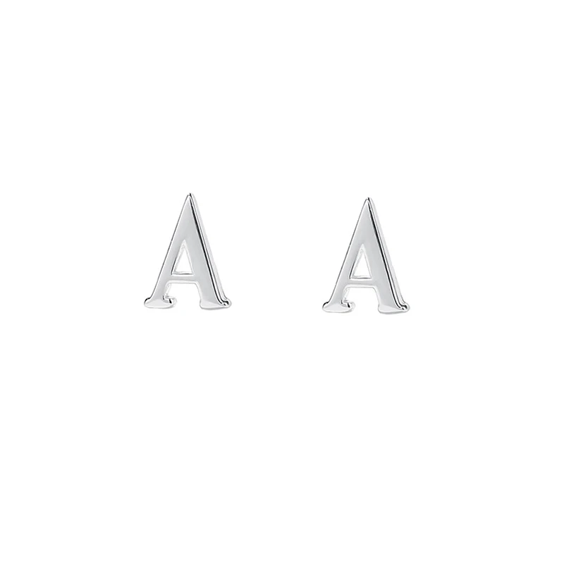Silver Stud Earrings 26 Letters For Women silver earrings,silver stud earrings,womens earrings