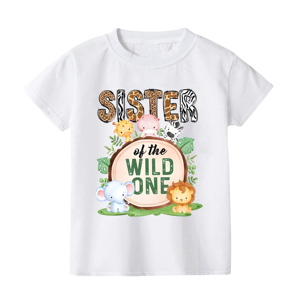 Wild One Family Matching outfit Jungle Party Dad Mom Sister Brother Baby Look clothes T-shirt One Birthday Family T Shirts Tops 5