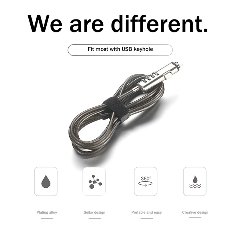 【Hot Cake】3X USB Password Lock Computer Lock Password Protection Anti-Theft Universal Laptop Computer