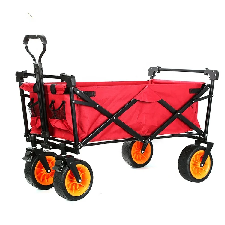 

Hot Sale Wholesale Foldable Duty Garden Pull Folding Outdoor Camping Beach Wagon