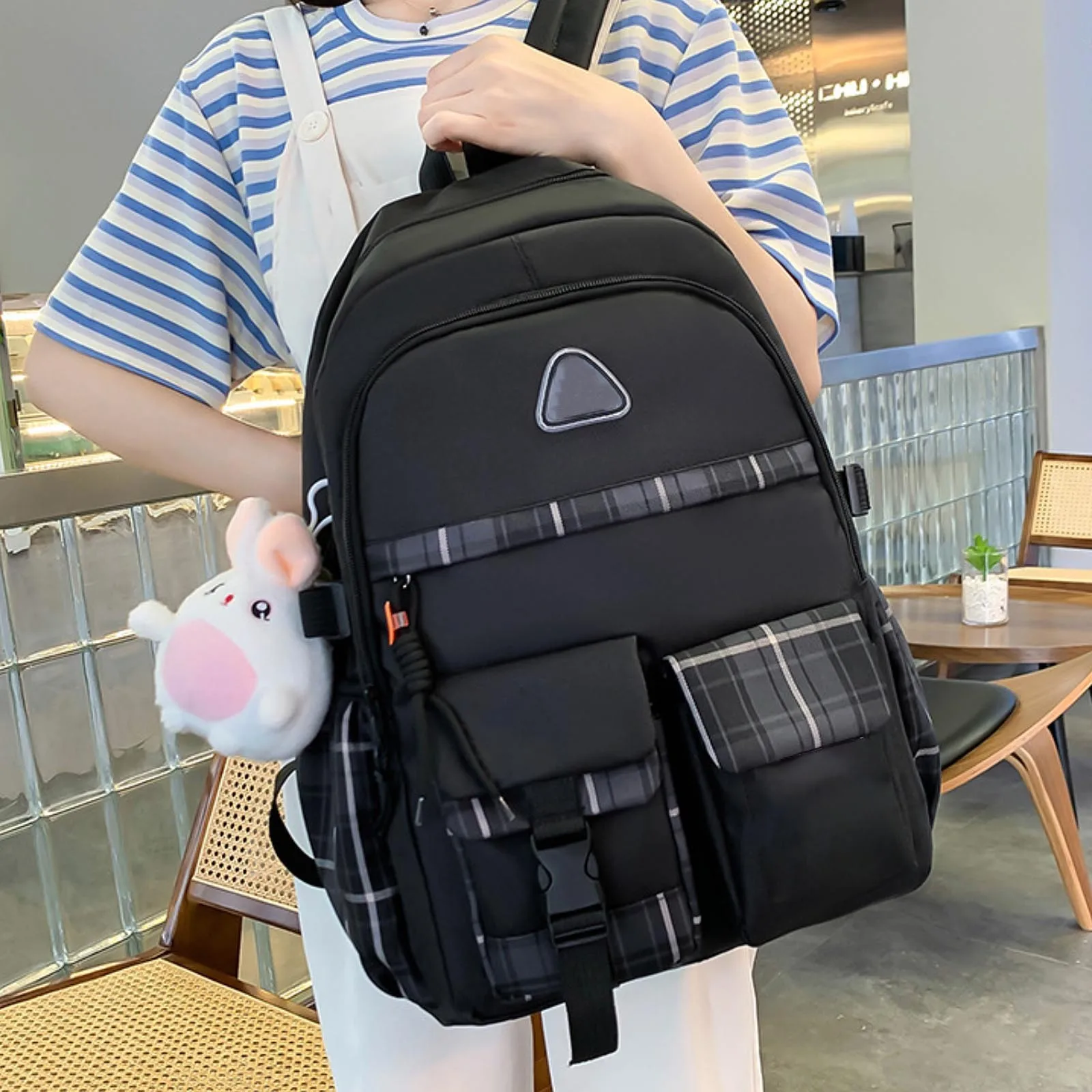 Five Piece Set Bag For Women Large Capacity Campus Backpack Shoulder Bag Small Crossbody Bag Pencil Case Storage Bag Set 4