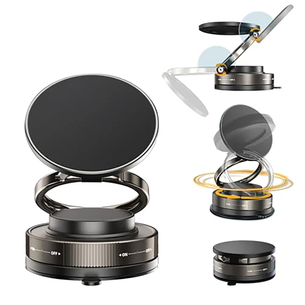 Magnetic Phone Holder 360 degree Rotation Vacuum Adsorption Strong Suction Holde