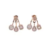 Geometric cz earring front back double sided ear stud elegance luxury wedding bridal gift fashion gorgeous women jewelry 3