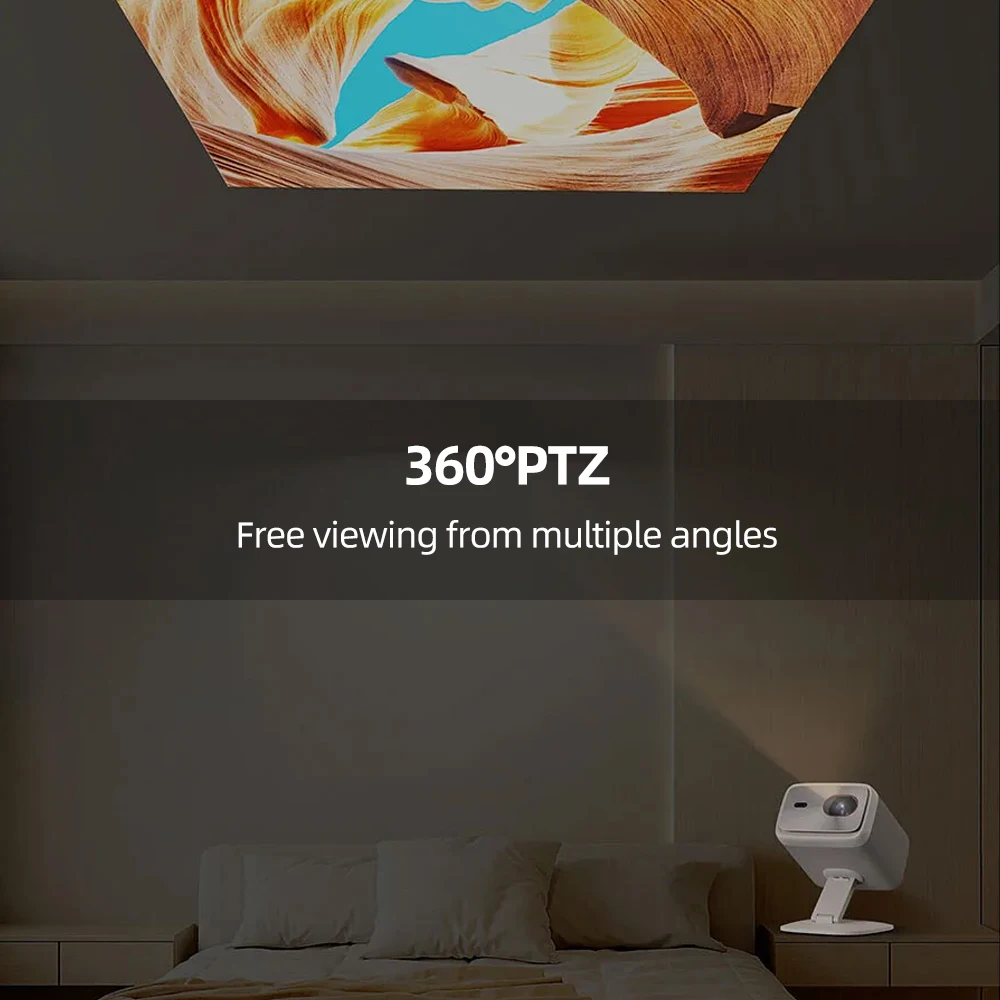 Lenovo Xiaoxin 100P Projector 850 ANSI Portable Projector 2G+32G Auto Focus Wifi 6 Smart Home Theater 360 PTZ Support 4K HD