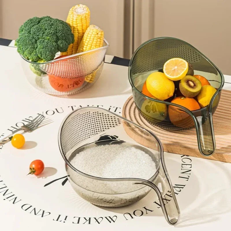 Kitchen Rice Washing Filter Strainer Basket Multifunctional Draining Basket Household Sink Storage Fruit Tray Cleaning Tools