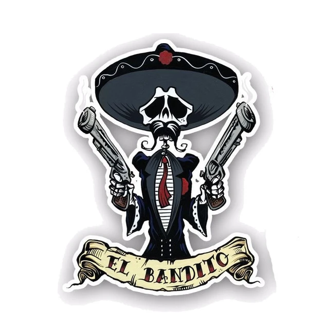 Car Sticker EL BANDITO Skull Style Automobiles Motorcycles Exterior  Accessories PVC Decal for Toyota Honda Lada Vw Bmw