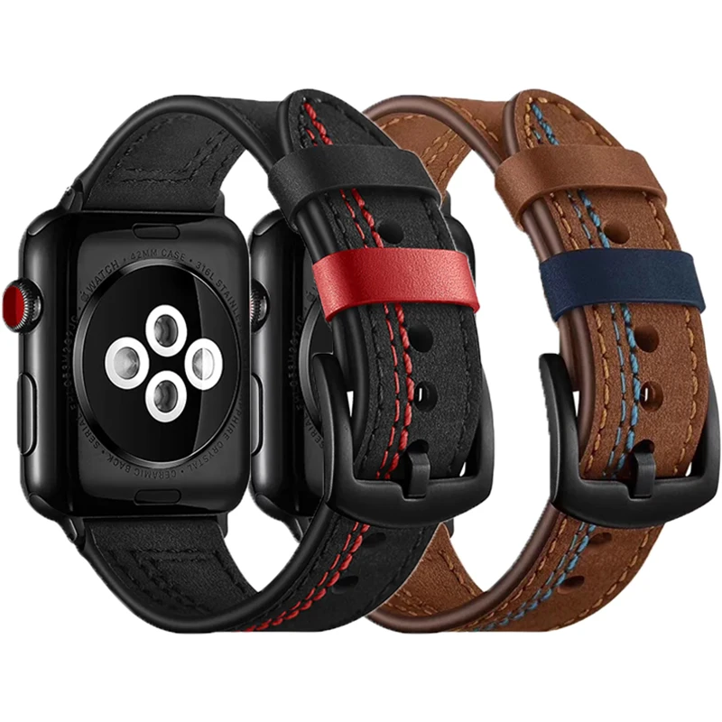 Timeless Vintage Leather Apple Watch Band – Premium Strap