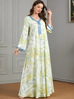 فساتين طويلة إسلامية على شكل حرف v على شكل حرف a للنساء أنيقة غير رسمية بأكمام طويلة عبايات مغربية إسلامية سعودية جلابية 3516 2