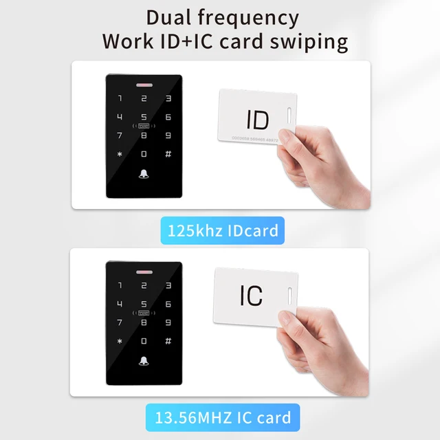 IP67 Waterproof Touch Screen Backlight RFID Standalone Access Controler 125KHz 13.56MHZ Access Control 1000 User Wiegand Output 5