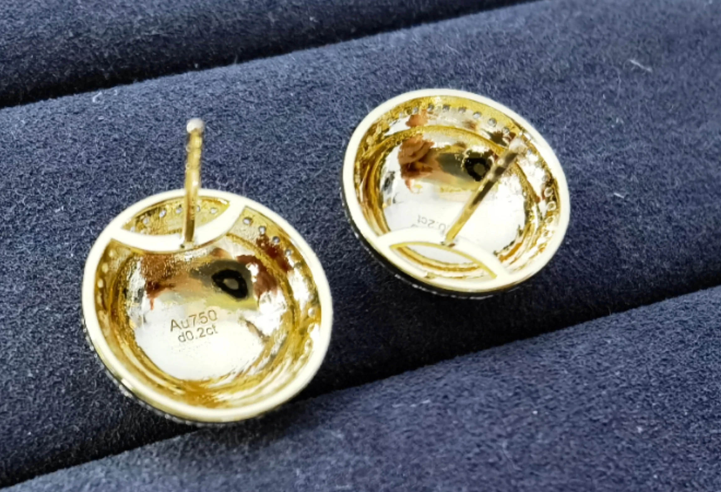 Diamond Earrings For Women 18k Gold True Pure Golden Fine Jewelry Party Gift Wedding Real Gold Brushed Process Customize