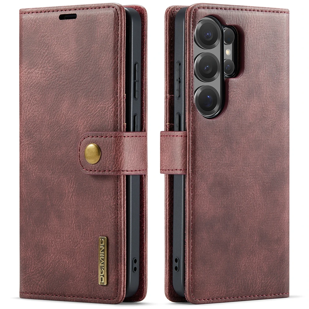 Magnetic Leather Flip Stand Phone Case - 2 in 1 Design