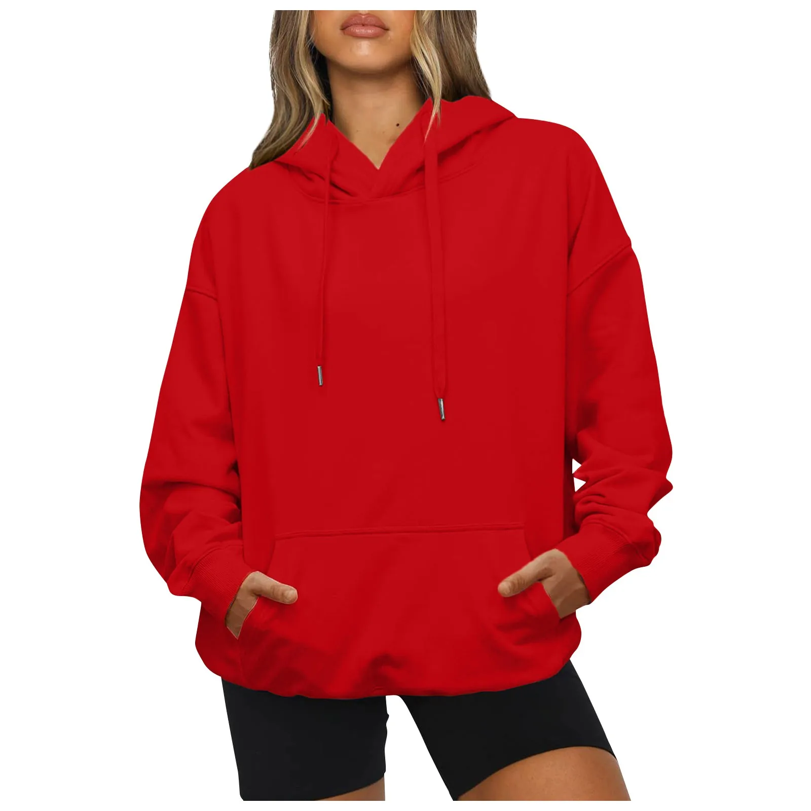 

Women's Oversized Hoodies Fashion Casual Long Sleeve crew neck Sweatshirt Sport Loose-Fitting Drawstring Hoodies ropa de mujer