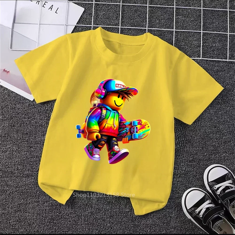 Summertime Styles for Boys and Girls Brand New Robloxing Cartoons Soft Luxurious Fabrics for Stylish Kid's Clothing 2