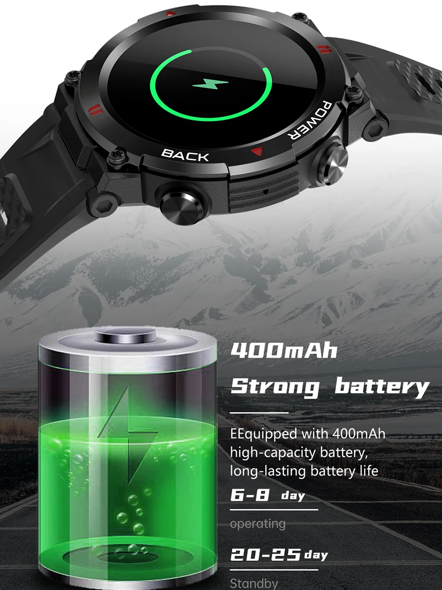 LEMFO K22   Ʈ ġ,  ȭ,  Ʈġ 2022, IP68 , 400Mah 뷮 ͸, ٱ 360*360 HD