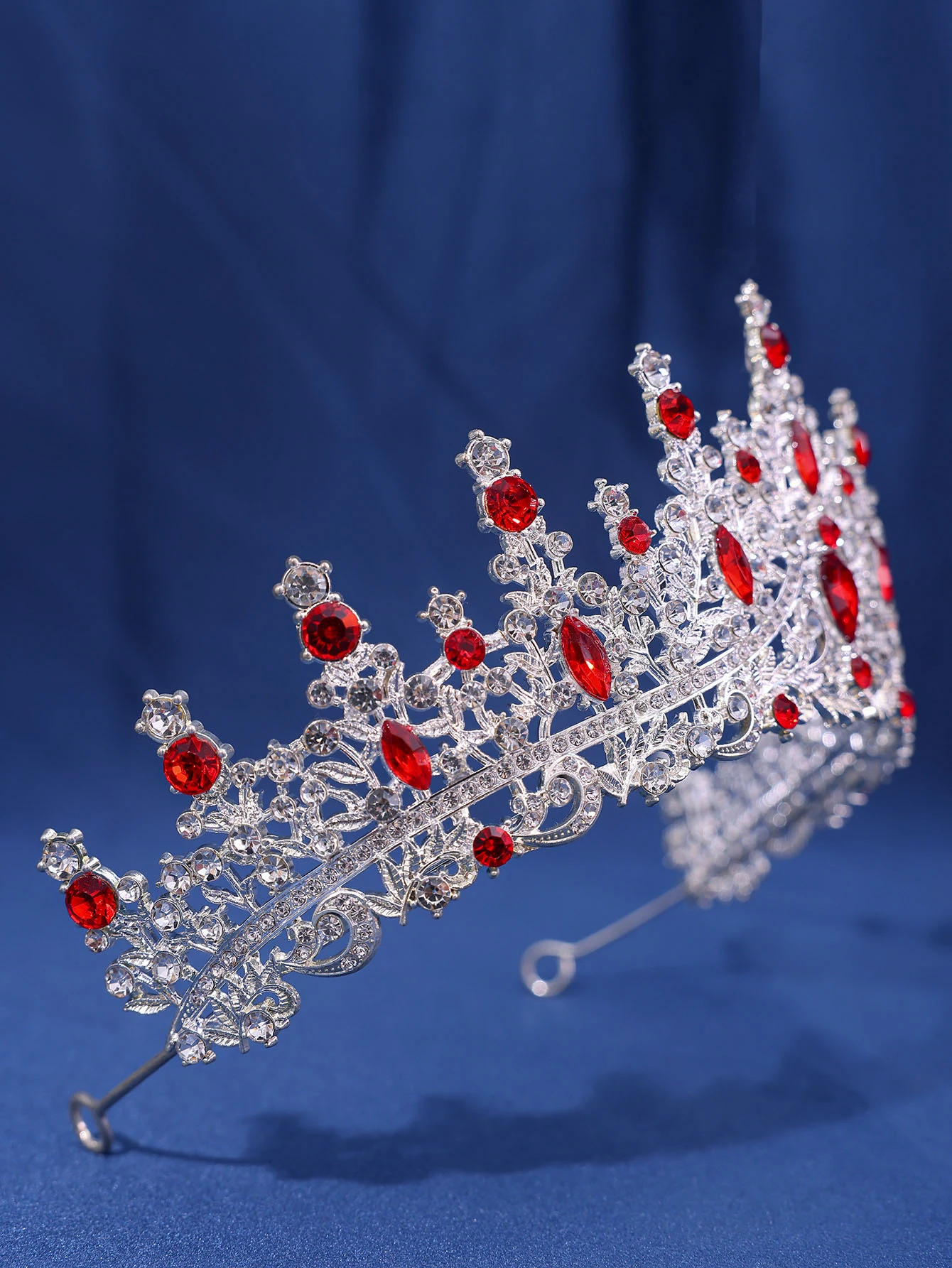 Luxuriöse mehrfarbige Kristall-Strass-Hochzeitskrone, barocke schwarze Tiaras, Prinzessin, Königin, Diadem, Haarschmuck für Frauen, Schmuck – Detail 10