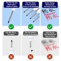 iLMH 1-40PCS Marqueurs à pointe longue pour trous profonds, pour perforer le métal, stylo imperméable, pour salle de bain, travail du bois, décoration, multi-usages 2