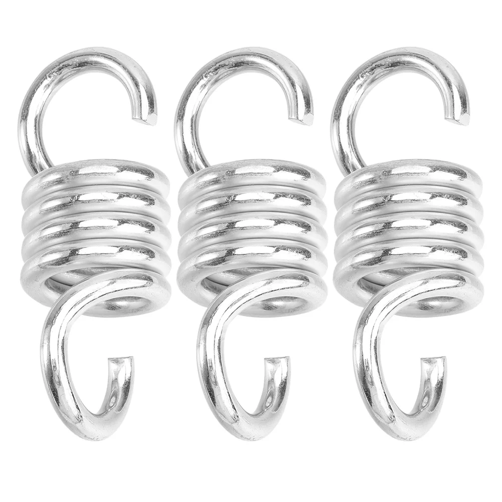 3 Pcs Spring Swing Hangers Clothes Rack Porch Springs Steel Hammock Fixing Metal