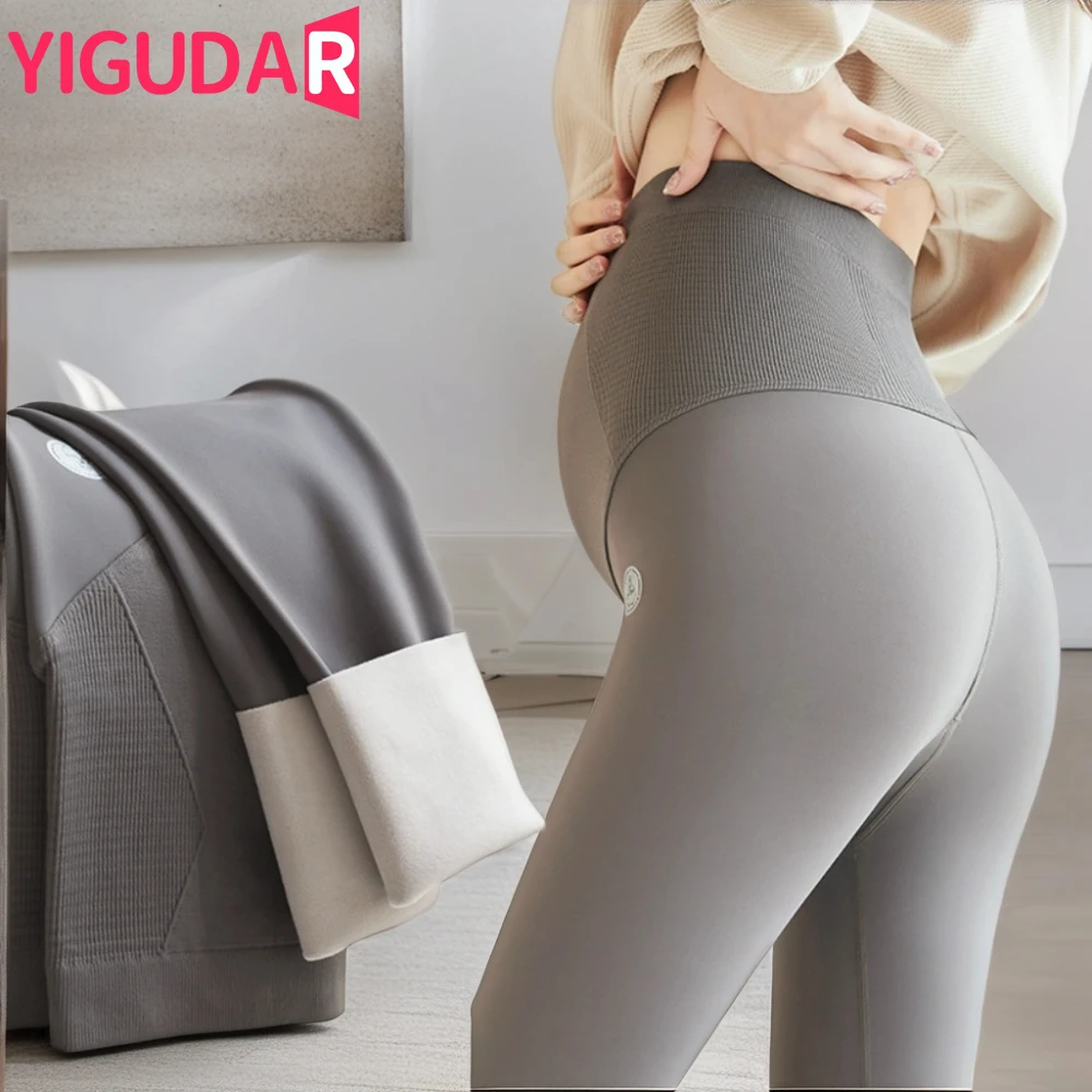 Maternity Leggings warm winter stretch velvet adjustable tights pants pregnant women clothing pregnancy photoshoot trousers