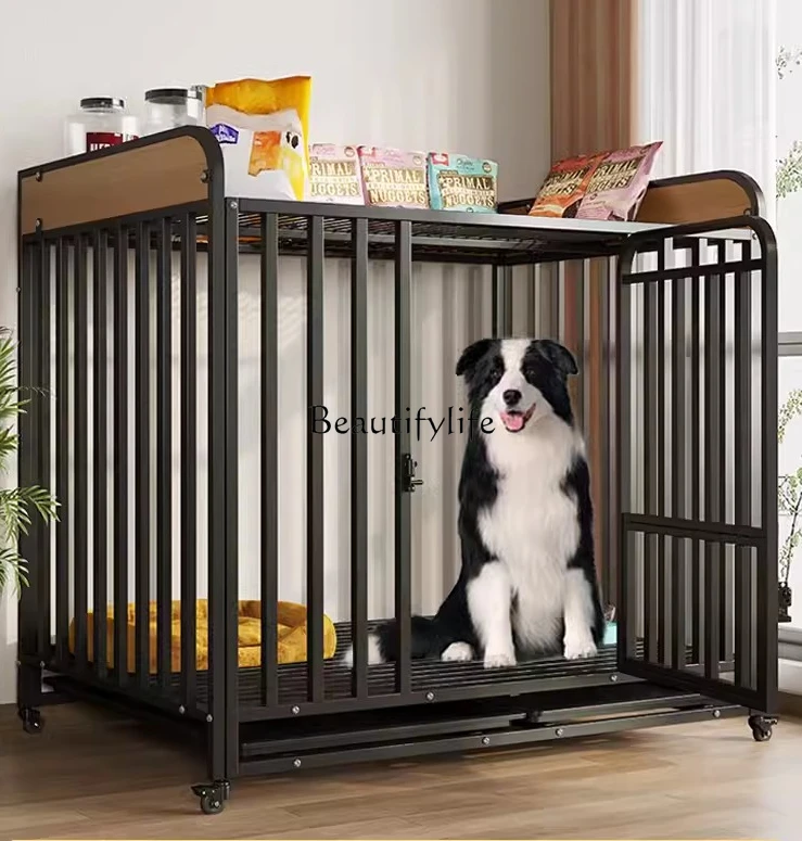 

Dog Crate Medium Large Dog Indoor Pet Cage Fence with Toilet