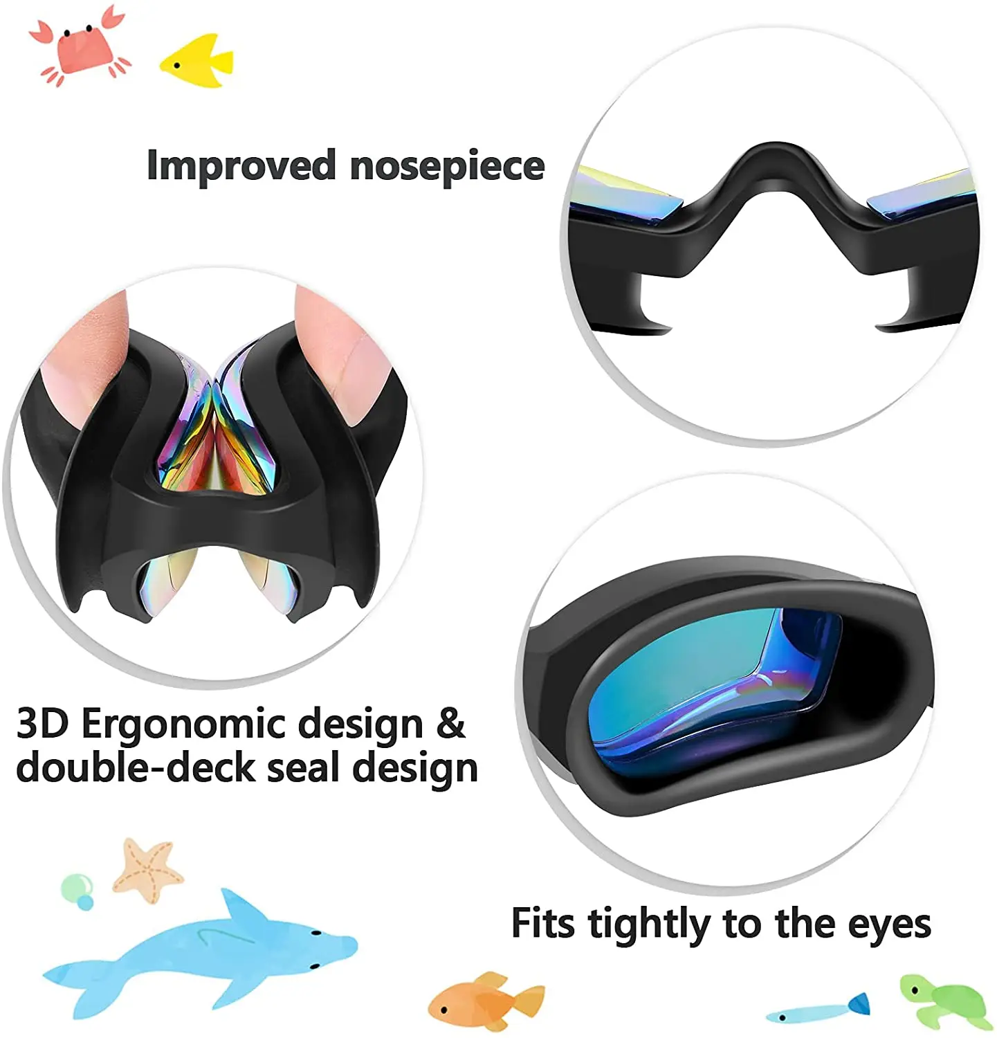 JSJM New Silicone Swimming Goggles Men Women Electroplating Colorful Adjustable Professional Swimming Glasses Waterproof Anti-UV 5