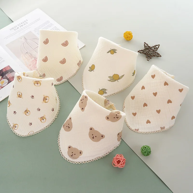 Pure Cotton Square Towel Newborn Baby Towel Dual-use Baby Bibs 1pcs