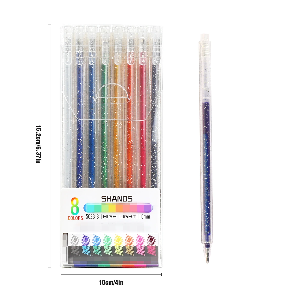 Glitter Gel Pen Set 12pcs/18pcs 18 color ink refill Suitable for Children Adult Coloring Journaling Art Drawing