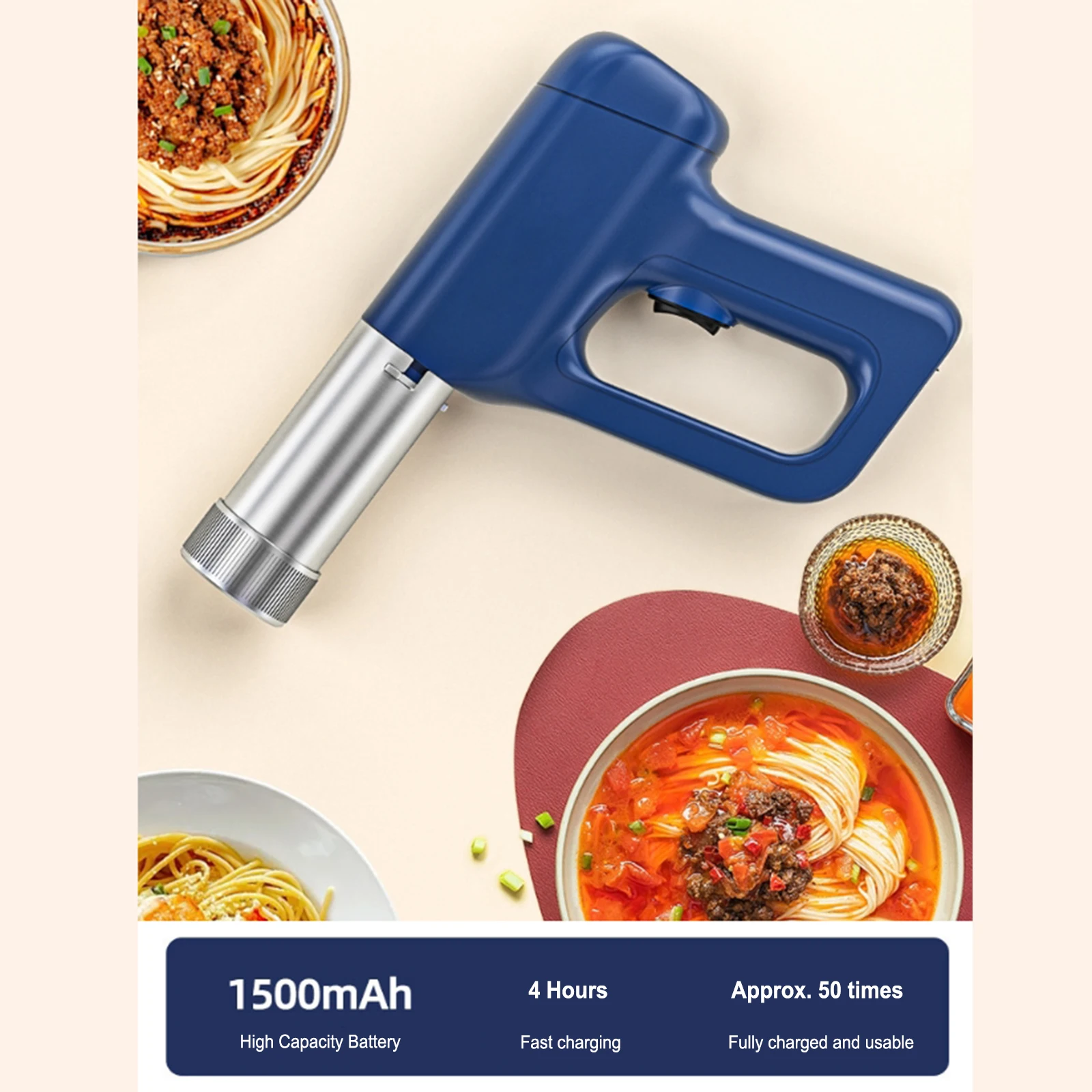 S7fd0897593224d7e9e58f0e03ec0936ei Elektryczny urządzenie do gotowania makaronu przenośny bezprzewodowy ręczny pistolet do makaronu z 5 foremkami USB do ładowania domowego makaronu automatyczny automat Ramen
