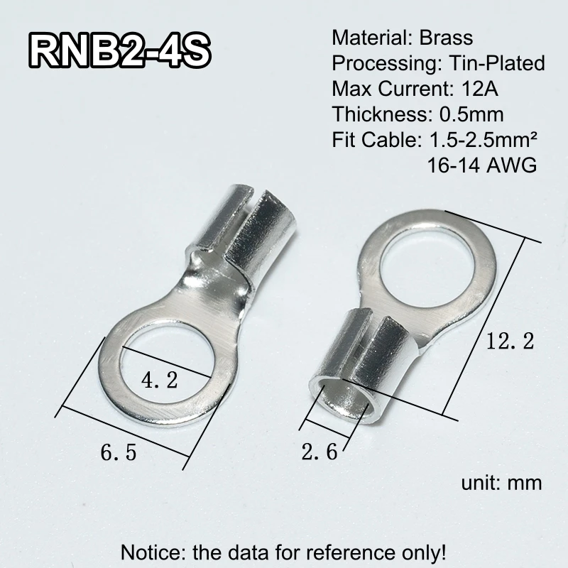 100pcs Brass Ring Terminal Block Connector Set