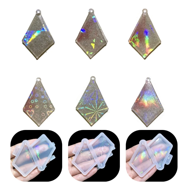 Moule Silicone Holographique Pour Boucles D'oreilles | Triangle, Goutte | Résine époxy, DIY Bijoux