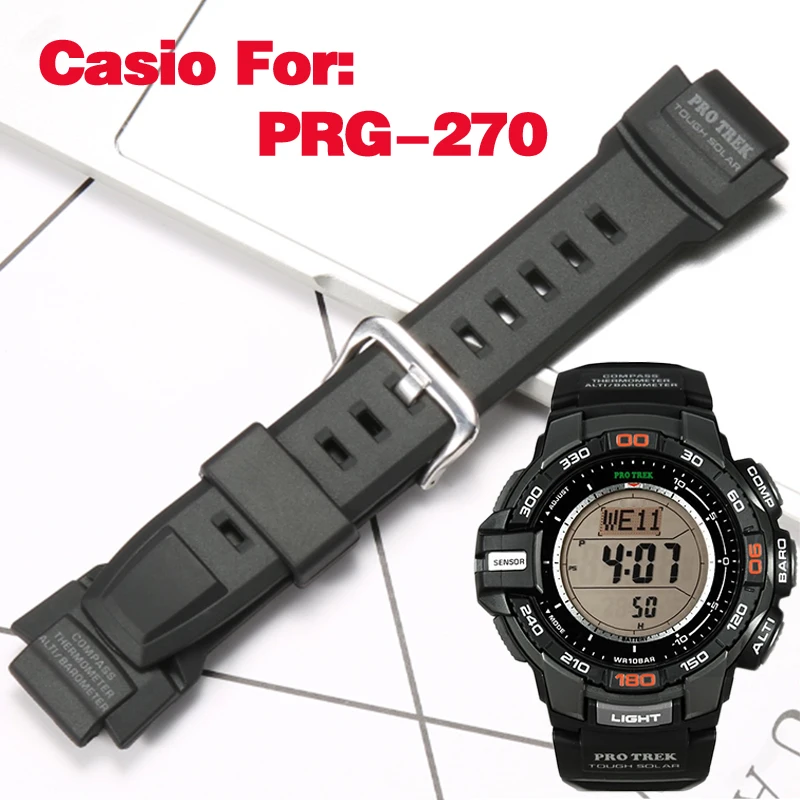 Resin Replacement Watchband For Casio Protrek PRG-270 Prg270 Watch Strap Men's Waterproof Watch Accessorie Rubber Bracelet