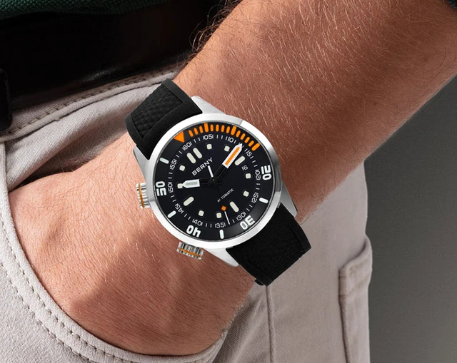 BERNY 20Bar Diver Automatic Watch For Men Miyota 8215 Super